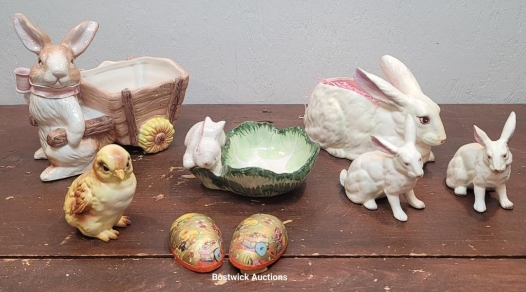 Box vintage Easter - bunny planter, Norcrest