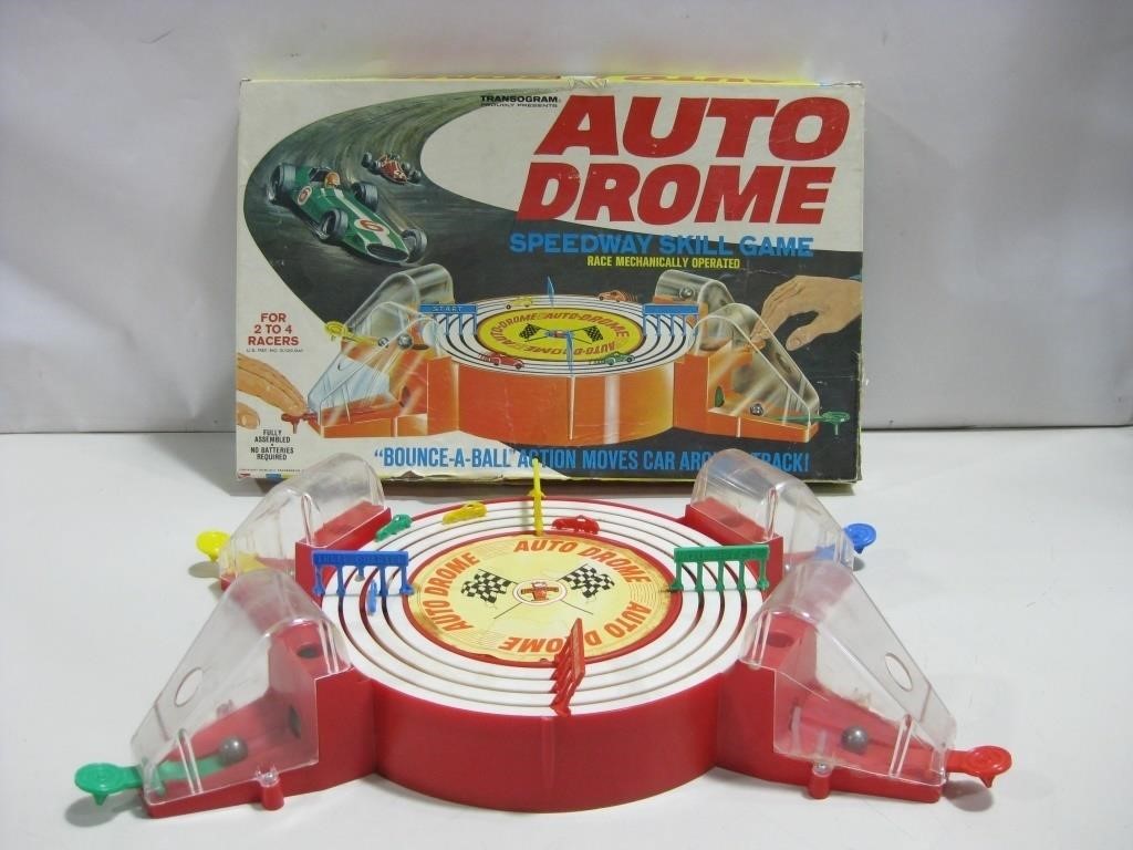 Vtg Auto Drome Speedway Skill Game Untested