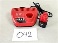 Milwaukee M12 Battery and Charger (No Ship)