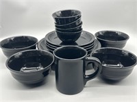 (21) Service for 4* Black Stoneware by Mainstays