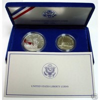 1986 Statue of Liberty 2 coin Set