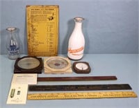 Advertising Thermometers, Milk Bottles + Rulers