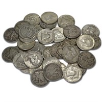 (30) Mixed Type -90% Silver Half Dollars