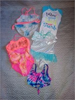 C9) 6-6X little girls, swimsuit, bikini, bra,