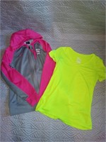 C9) woman's Nike zip up size small, and a T-shirt