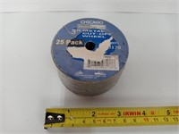 25 Pack Chicago Electric 3" Metal Cutting Wheels