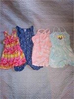 C9) Size 6 girls rompers. 4 total.