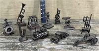 11 bronze-looking pencil sharpeners - tractor,