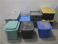Eight Plastic Storage Containers W/Lids See Info