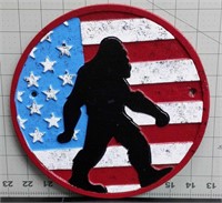 Bigfoot American flag cast iron