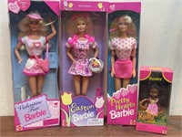 4 Barbies - Valentine, Easter, Pretty Hearts, and