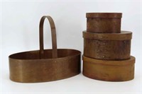 Shaker Style Bentwood Carrier and Pantry Boxes