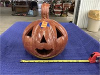 10 inch wide, ceramic pumpkin decoration