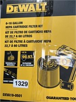 DEWALT HEPA CARTRIDGE FILTER KIT RETAIL $40