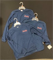 3 Youth Licensed Braves Long Sleeve Shirts NWT
