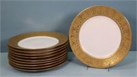 (10) 10 3/4" Rosenthal Gold Rim Dinner Plates