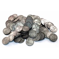 (50) Walking Liberty Half Dollars- 90% Silver