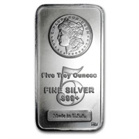 5 oz. Silver Morgan Design Bar- .999 Pure