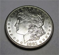 1881 s BU Morgan Silver Dollar