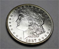 1887 P BU Morgan Silver Dollar