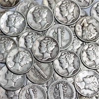 (100) Mercury Dimes -90% Silver $10 Face
