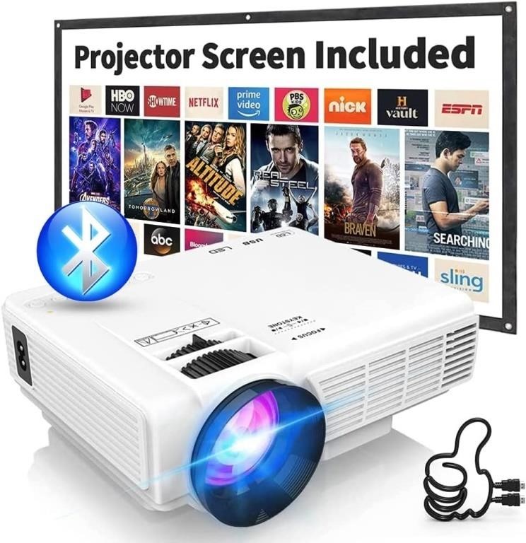Projector with 100" Projector Screen, Mini