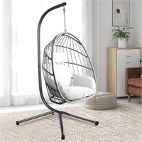 NEWBUY Foldable Hanging Egg Chair,Single Swing
