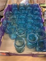 Large box of blue ball jars