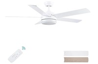 YUHAO 52 inch White Ceiling Fan with Lights