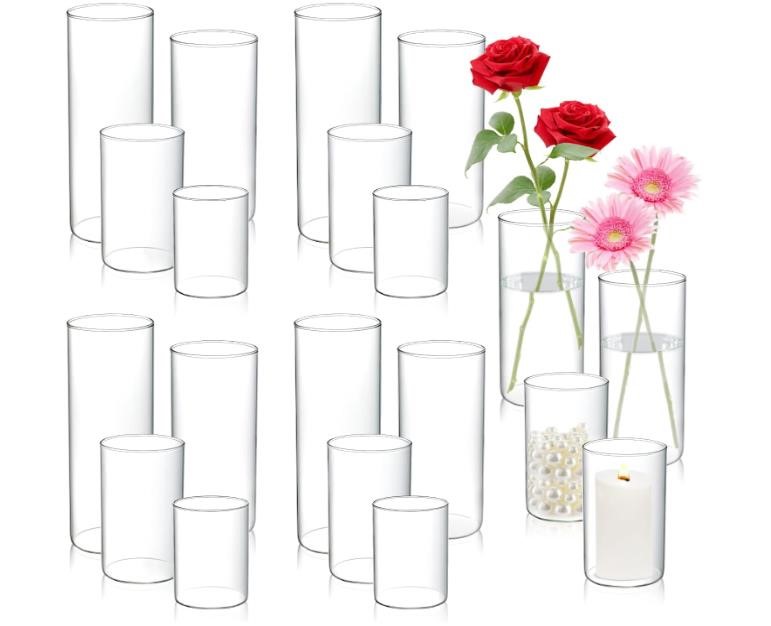 DNANAOL 20pcs Cylinder Vases for Centerpieces