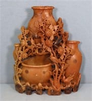 Large Chinese Carved Soapstone Vase