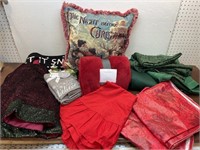 Tub Christmas - tablecloths, tree skirt, rugs,