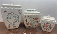 3pc 70's ceramic canister set *not perfect