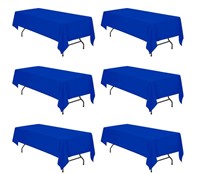 BRILLMAX 6 Pack Royal Blue Tablecloths 60 x 126in