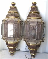 Large 32" Turkish Punched Copper/Brass Sconces