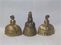 Vintage Brass Victorian Lady Bells, 2 Are from