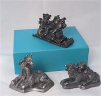 Michael Ricker Signed Pewter 1996 Wolves & 1997