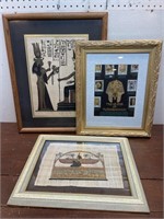 3 pieces of framed Egyptian art * All money goes