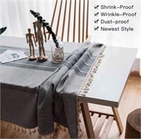 Set of 2 -55 x 86 Embroidered Table Cloth Wrinkle