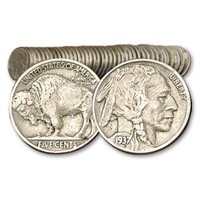 Readable  Date Buffalo Nickels - 40 Pcs.