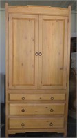 Southwestern Solid Pine 3 Drawer Armoire Cabinet