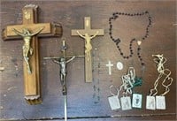 Religious items - last rights cross, crosses,