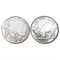 1 oz Buffalo Design Silver Round - .999 Pure