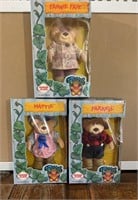 3 early Furskins doll bears
