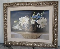 Ornate Framed Still Life Floral Painting