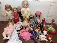 Box of various dolls