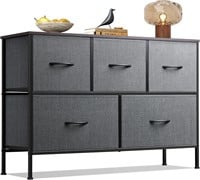 WLIVE 5-Drawer Dresser, Grey, 11.8x39.4x26.6