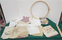 Embroidery lot including hoop