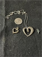 Sterling Hearts and cross