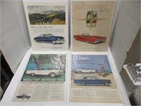 4 Vintage Lincoln-Mercury car posters 50s/60s
